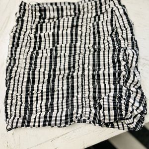 Adorable Black/White Plaid Rouched Mini.